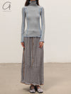 BASERANGE Turtleneck T-shirt sweater TTOMT series collection Organic cotton Portugal BAS-TTOMT-RB-SP25-BOW BLUE TTOMT-RI-000